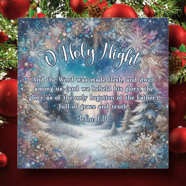 Tarjeta Festiva Noche Santa Juan 1:14 Navidades de Woodland Cristi (Subido por el creador)