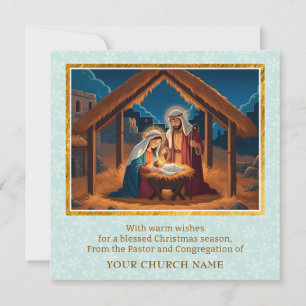 Tarjeta Festiva Noche Santa Natividad Fiesta Religiosa de la Igles