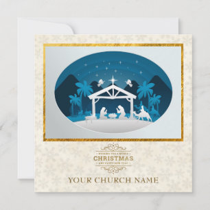 Tarjeta Festiva Noche Santa Natividad Fiesta Religiosa Iglesia