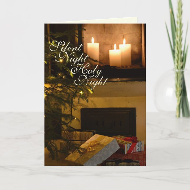 Tarjeta Festiva "Noche Santa Silenciosa" queridos Navidades Carol (Anverso)