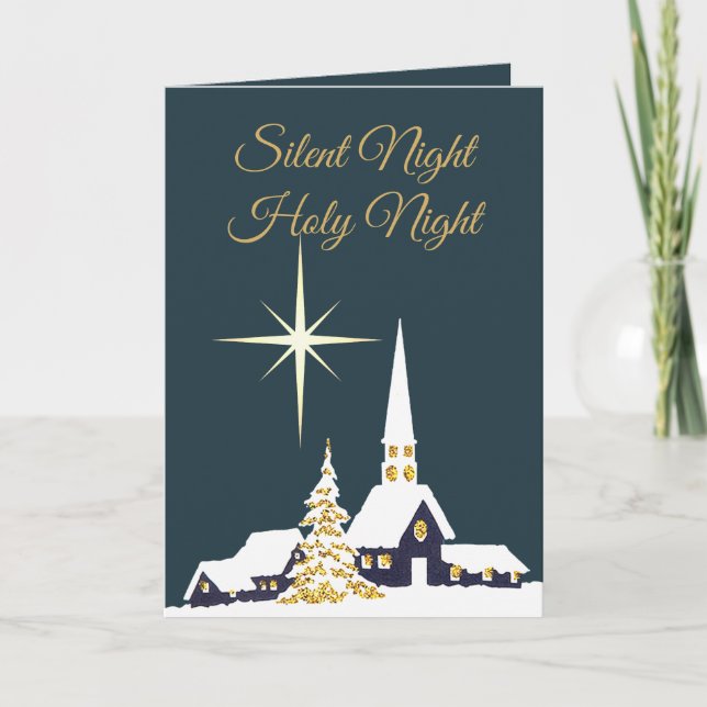 Tarjeta Festiva Noche silenciosa de la Iglesia de las Nieves (Anverso)