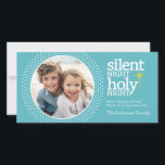 Tarjeta Festiva Noche silenciosa, Navidades cristianos de la Santa<br><div class="desc">PUNTO DE FOTO: Si su foto no encaja correctamente,  pulse sobre el Personalizar Este botón,  y podrá mover o redimensionar su foto. Personalizar esto con una foto HORIZONTAL. Si subes tu foto y necesita ser ajustada: Haz clic en el área PERSONALIZAR ESTE y mueve la foto.</div>