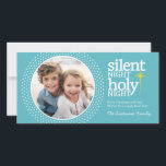 Tarjeta Festiva Noche silenciosa, Navidades cristianos de la Santa<br><div class="desc">PUNTO DE FOTO: Si su foto no encaja correctamente,  pulse sobre el Personalizar Este botón,  y podrá mover o redimensionar su foto. Personalizar esto con una foto HORIZONTAL. Si subes tu foto y necesita ser ajustada: Haz clic en el área PERSONALIZAR ESTE y mueve la foto.</div>