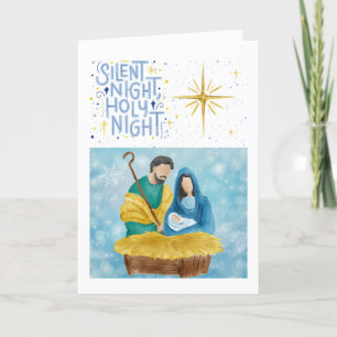 Tarjeta Festiva Noche silenciosa, Noche Santa - Saludos - Navidade
