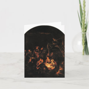 Tarjeta Festiva Noche silenciosa - Rembrandt 1640.