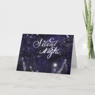 Tarjeta Festiva Noche silenciosa - romántica escena de nieve de va