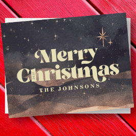 Tarjeta Festiva Noche Starry Winter Sky Moda elegante moderna