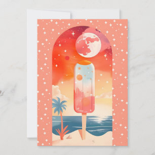 Tarjeta Festiva Noche tropical de verano estrellada