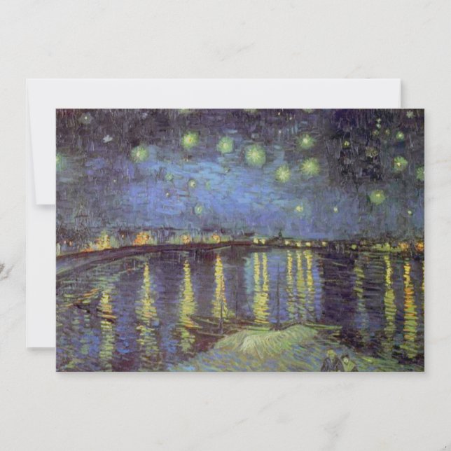 Tarjeta Festiva Noche Van Gogh Starry Sobre Rhone (Anverso)