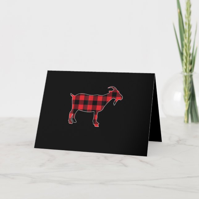 Tarjeta Festiva Nochebuena de cabra roja (Anverso)