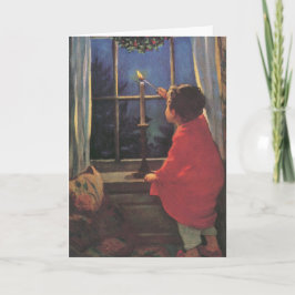 Tarjeta Festiva Nochebuena de Feliz por Jessie Willcox Smith