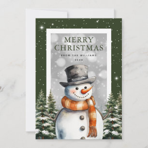 Tarjeta Festiva Nochebuena de flauta de nieve suave