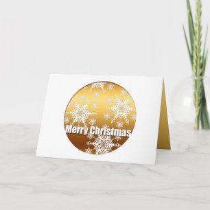 Tarjeta Festiva Nochebuena de oro y copos de nieve + poema
