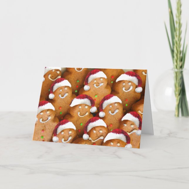 Tarjeta Festiva Nochebuena de pan de jengibre (Anverso)