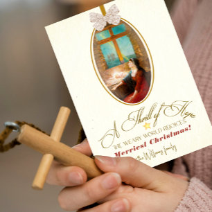 Tarjeta Festiva Nochebuena Elegante Emoción de Esperanza Foto Navi