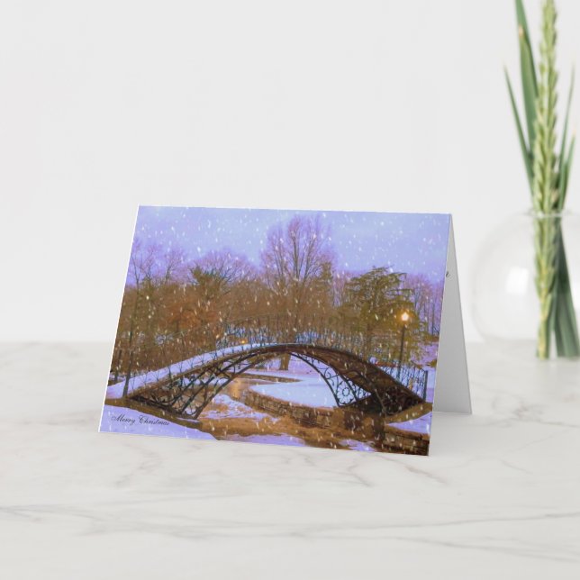 Tarjeta Festiva Nochebuena en el parque (Anverso)