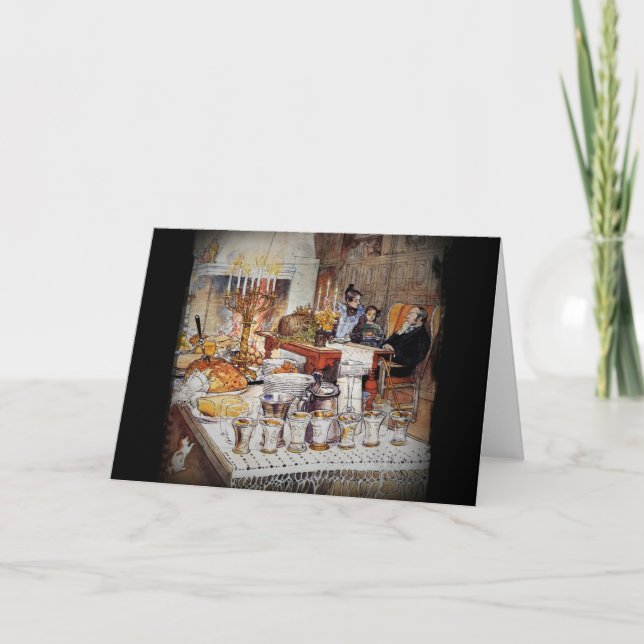 Tarjeta Festiva Nochebuena Julaftonen (Anverso)