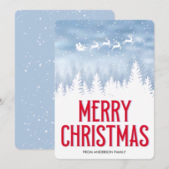 Tarjeta Festiva Nochebuena moderna no foto (Anverso / Reverso)