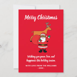 Tarjeta Festiva Nochebuena navideña africana Papá Noel