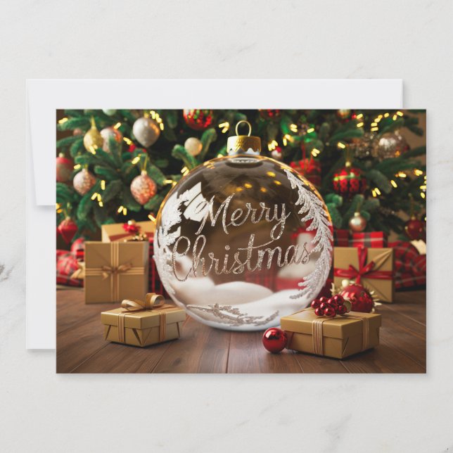 Tarjeta Festiva Nochebuena Ornament Crystal Ball 3 (Anverso)