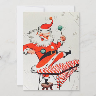 Tarjeta Festiva Nochebuena retro vintage