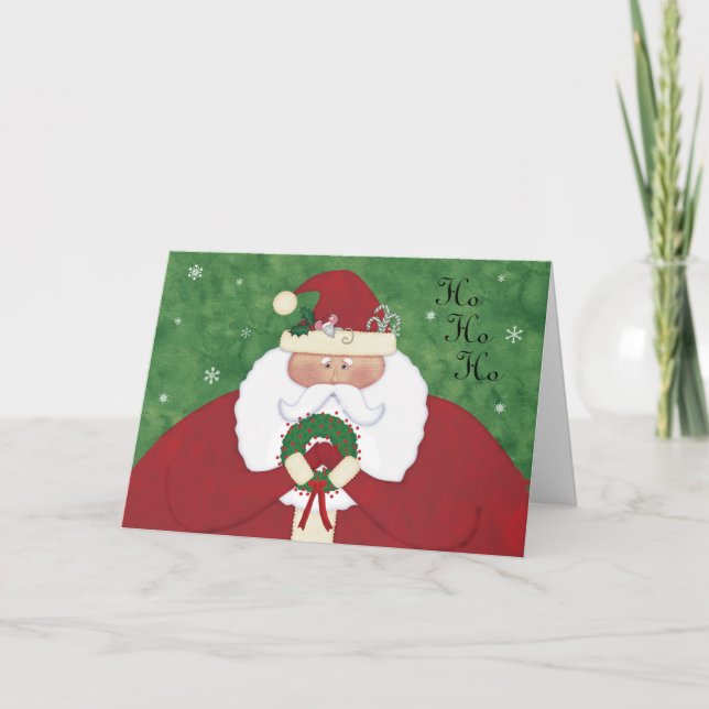 Tarjeta Festiva Nochebuena Santa personalizado (Anverso)