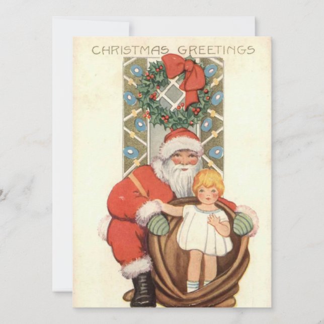 Tarjeta Festiva Nochebuena vintage (Anverso)
