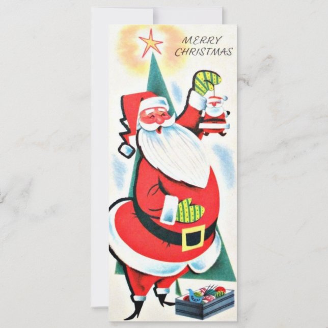 Tarjeta Festiva Nochebuena vintage (Anverso)