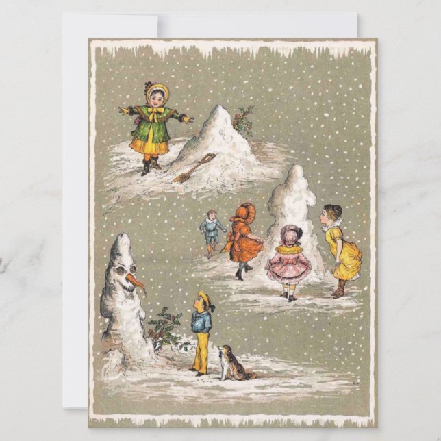 Tarjeta Festiva Nochebuena vintage (Anverso)