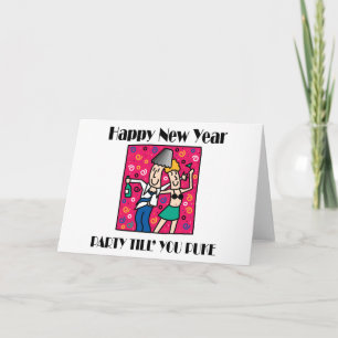 Tarjeta Festiva Nochevieja divertida