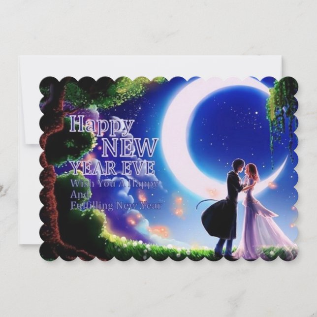 Tarjeta Festiva Nochevieja feliz (Anverso)