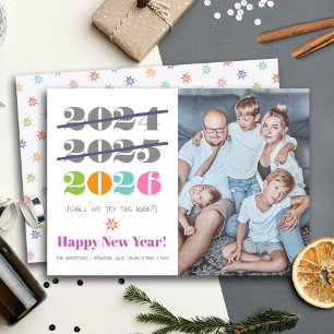 Tarjeta Festiva Nochevieja novela graciosa tercera vez foto modern