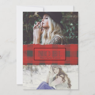 Tarjeta Festiva Noel Buffalo Check Two Photo