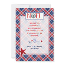 Noel Fair Wins Nautical Red Blue Plaid Navidades