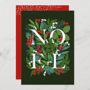 Tarjeta Festiva NOEL Greenery Berries