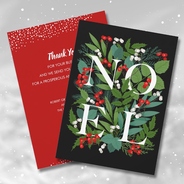 Tarjeta Festiva NOEL Greenery Business Gracias (Subido por el creador)