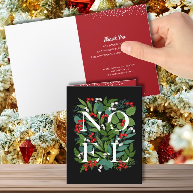 Tarjeta Festiva NOEL Greenery Business Gracias Folleto (Subido por el creador)