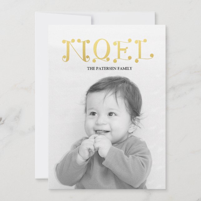 Tarjeta Festiva NOEL manuscrito (Anverso)