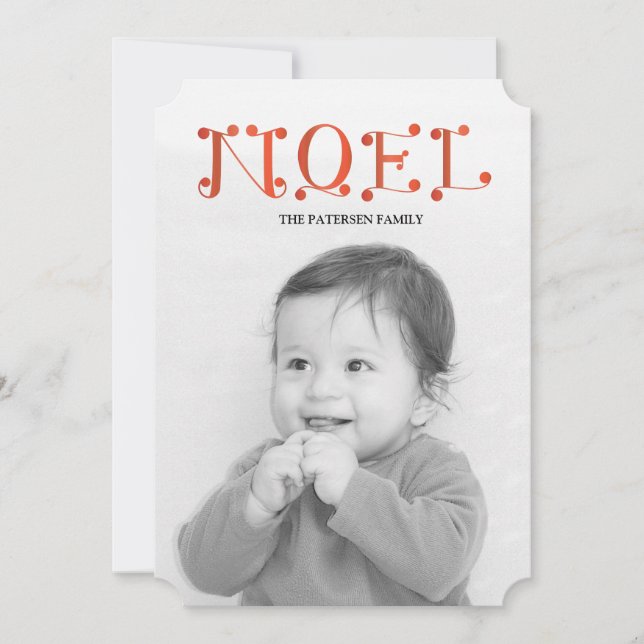 Tarjeta Festiva NOEL manuscrito (Anverso)
