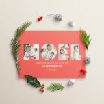 Tarjeta Festiva Noel Navidades negrita moderno 4 foto simple Holid<br><div class="desc">Colorida y divertida tipografía de Navidades Noel 4 diseño fotográfico de vacaciones. Colores rojos,  verdes,  azul marino y rosa.</div>