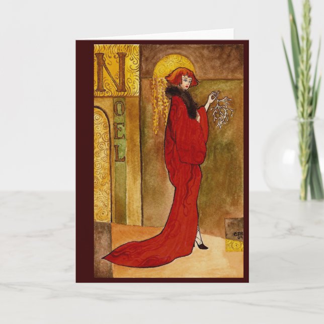 Tarjeta Festiva Noel Nouveau (Anverso)