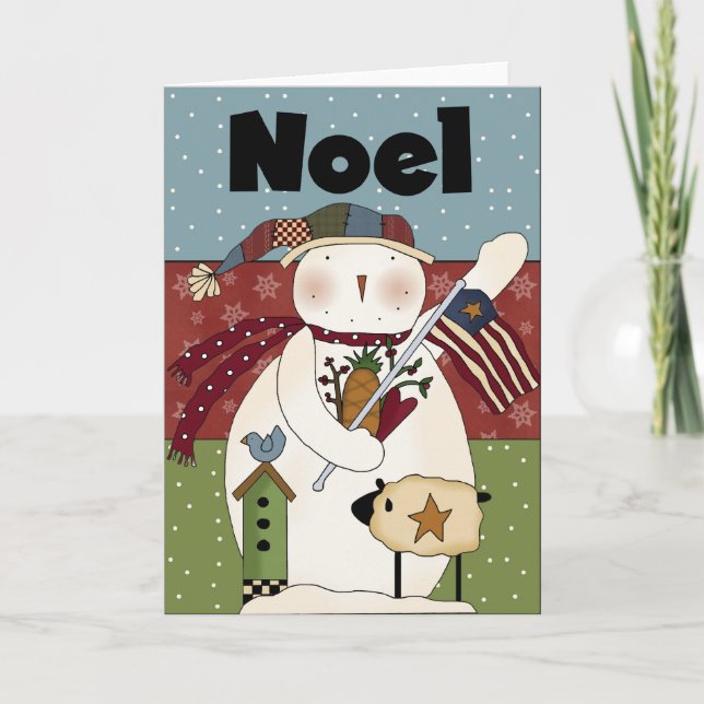 Tarjeta Festiva Noel Snowman Card (Anverso)
