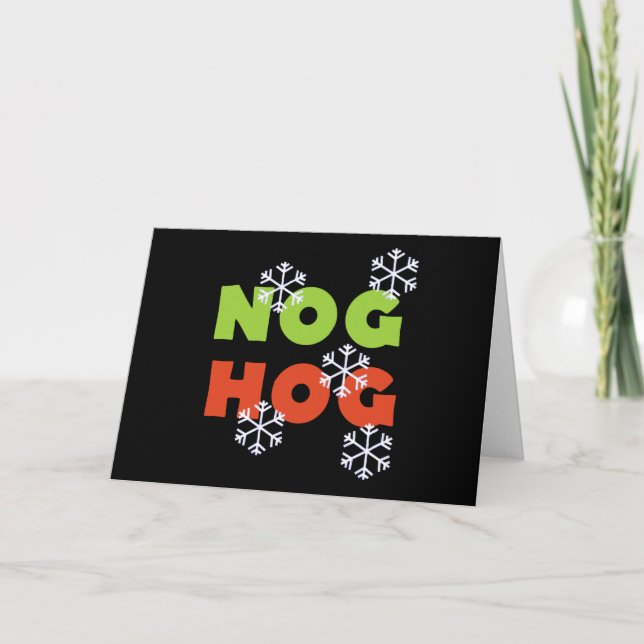 Tarjeta Festiva Nog Hog (Anverso)