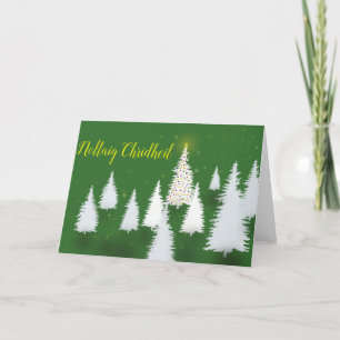 Tarjeta Festiva Nollaig Chridheil uaine