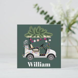 Tarjeta Festiva Nombre de Carrito Personalizado Bolas de Golf Golf