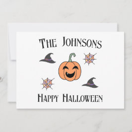 Tarjeta Festiva Nombre de familia de Halloween