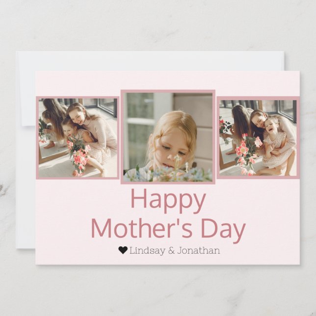 Tarjeta Festiva Nombre de foto del día de las madres moderno elega (Anverso)