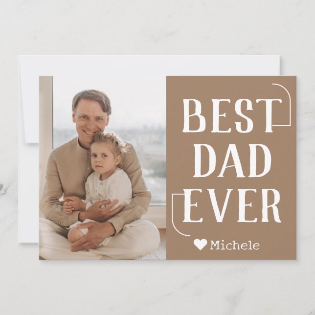 Tarjeta Festiva Nombre de foto del Día del padre de familia modern (Anverso)