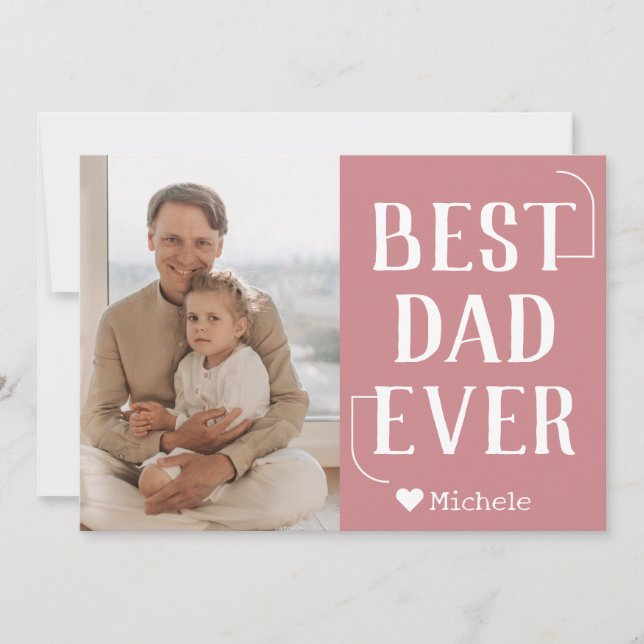 Tarjeta Festiva Nombre de foto del Día del Padre de familia modern (Anverso)