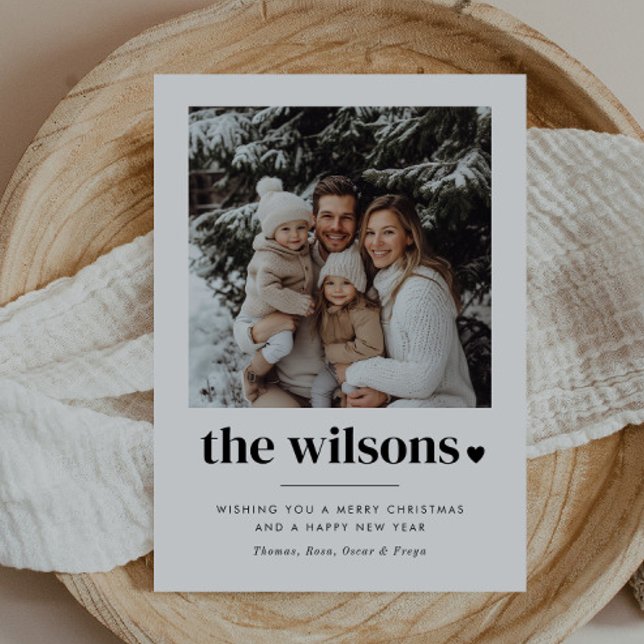 Tarjeta Festiva Nombre de la familia Foto del corazón (Subido por el creador)